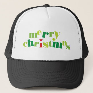 merry christmas modern typography trucker hat