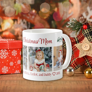 Merry Christmas Mom 4 Photo Collage Coffee Mug