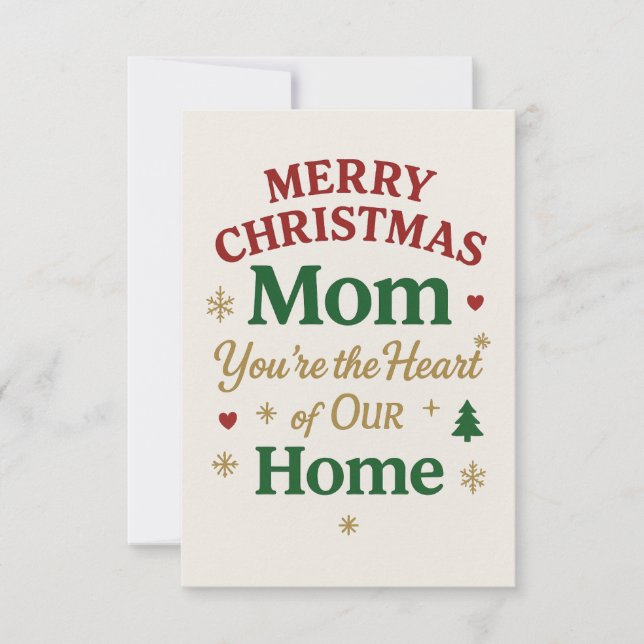 Merry Christmas Mom Card (Front)