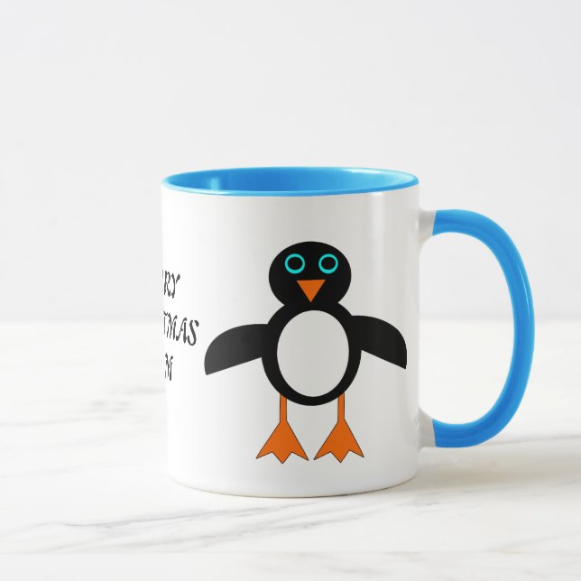Merry Christmas Mom Custom Penguin Mug (Right)