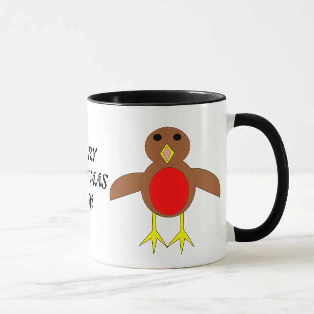 Merry Christmas Mom Custom Robin Mug (Right)