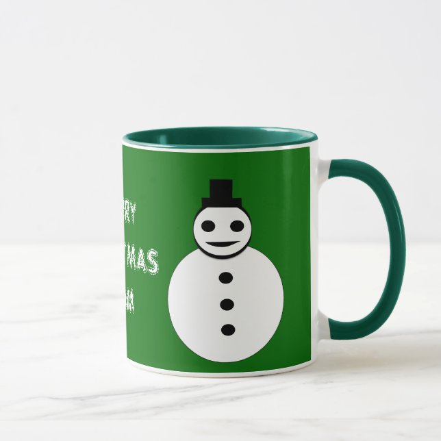 Merry Christmas Mom Custom Snowman Mug (Right)