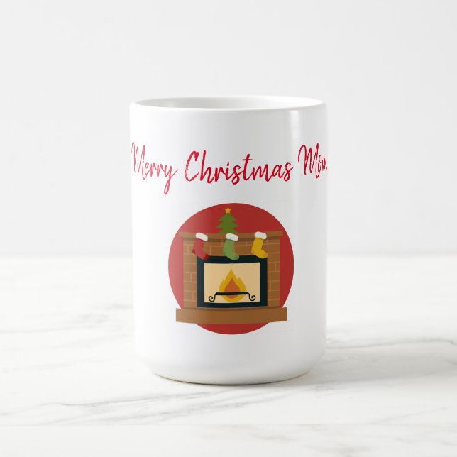 Merry Christmas Mom Fireplace Magic Mug (Center)
