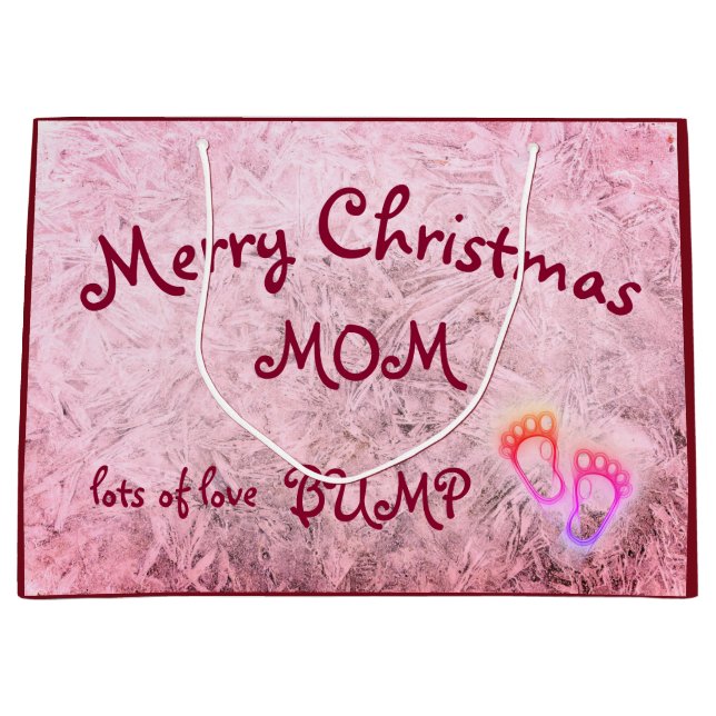 Merry Christmas Mom, from Bump design Large Gift Bag (Front)