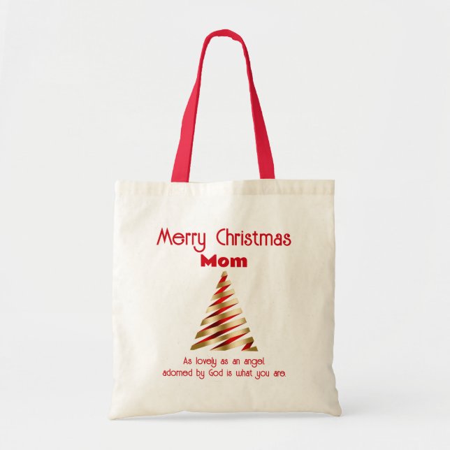 Merry Christmas Mom Tote Bag (Front)