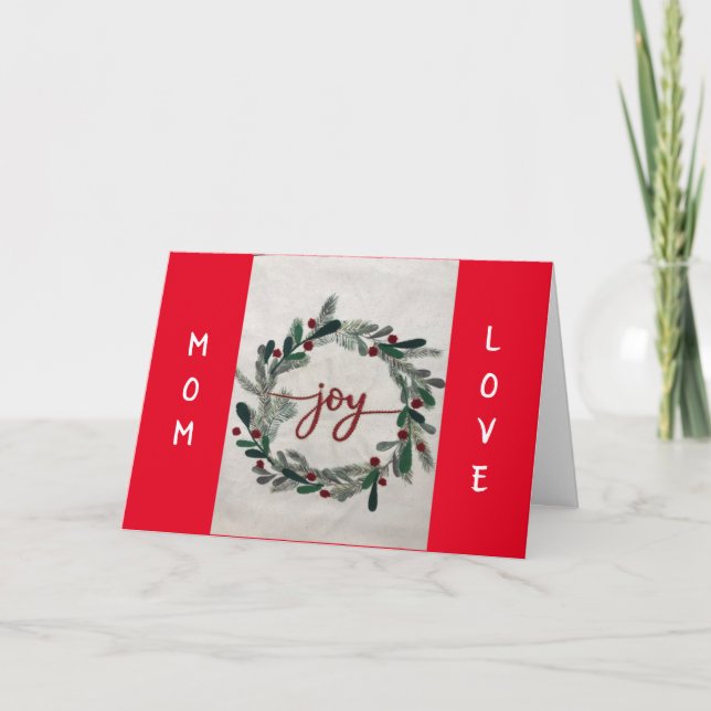 MERRY CHRISTMAS ***MOM*** YOU BRING JOY!!! HOLIDAY CARD (Front)