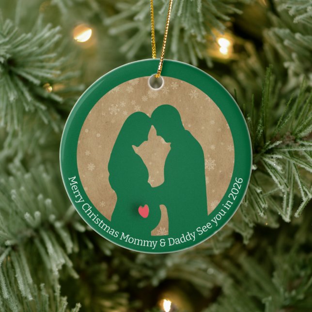 Merry Christmas Mommy & Daddy See you in 2026 Ceramic Ornament (Tree)