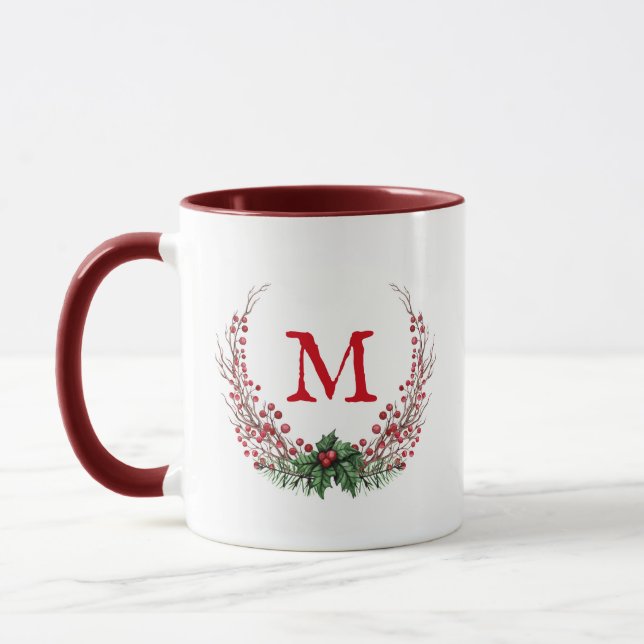 Merry Christmas Monogram  Mug (Left)