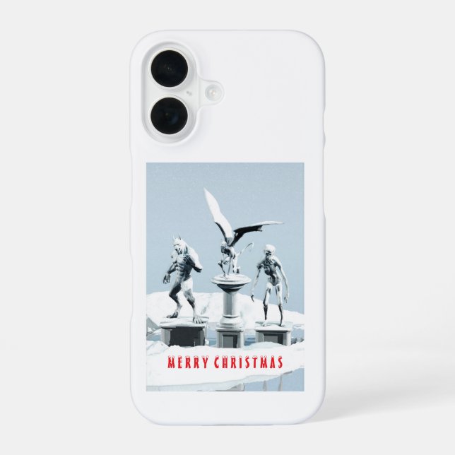 Merry Christmas. Monster ice sculptures iPhone 16 Case (Back)