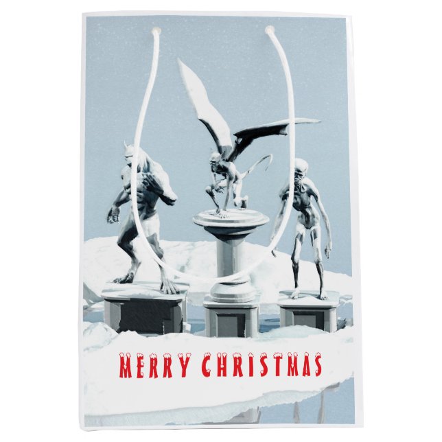 Merry Christmas. Monster ice sculptures Medium Gift Bag (Front)