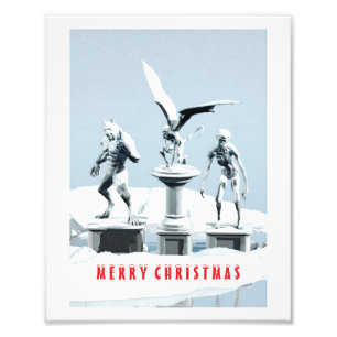 Merry Christmas. Monster ice sculptures Photo Print