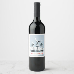 Merry Christmas. Monster ice sculptures Wine Label