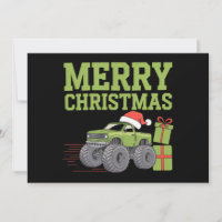 Merry Christmas Monster Truck Toddler Boys Xmas 