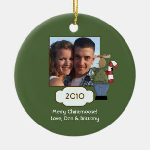 Merry Christmas Moose Ornament Photo Template