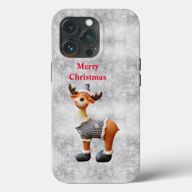 Merry Christmas moose wearing a hat         Case-Mate iPhone Case (Back)