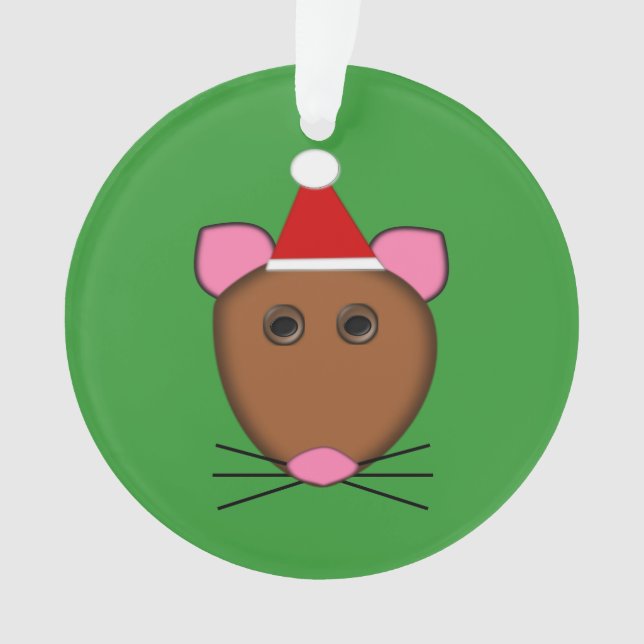 Merry Christmas Mouse Acrylic Ornament (Front)