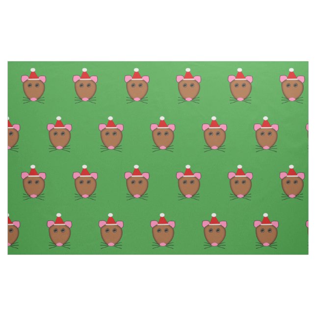 Merry Christmas Mouse Craft Fabric (Fat Quarter)