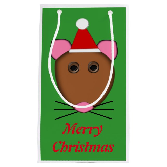 Merry Christmas Mouse Custom Gift Bag (Front)