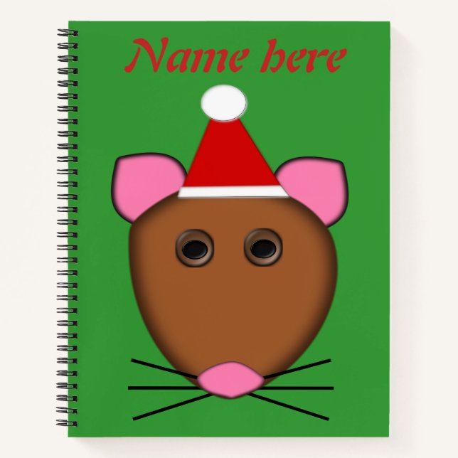 Merry Christmas Mouse Custom Spiral Notebook (Front)