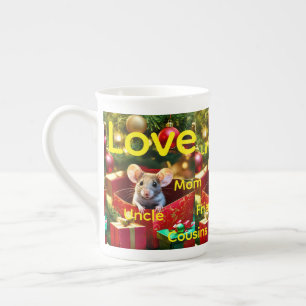 Merry Christmas Mouse Family Love Friends Bone China Mug