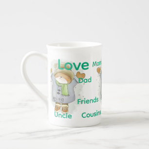 Merry Christmas Mouse Family Love Friends Bone China Mug