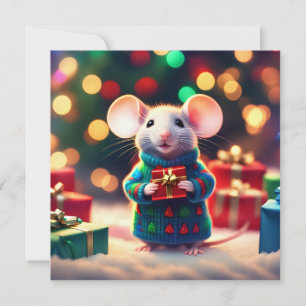 Merry Christmas Mouse Greeting Card