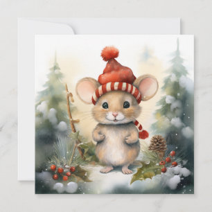 Merry Christmas Mouse Greeting Card