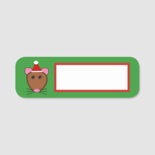 Merry Christmas Mouse Name Tag