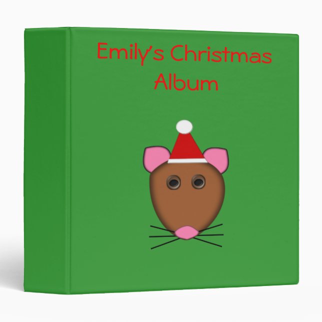 Merry Christmas Mouse Photograph Album Binder (Front/Spine)