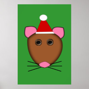Merry Christmas Mouse Poster