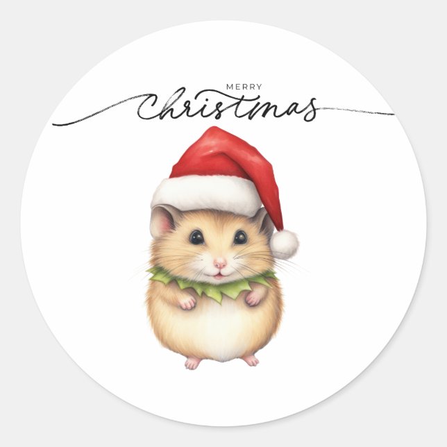MERRY CHRISTMAS MOUSE STICKER (Front)
