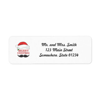 Merry Christmas Moustache Return Label