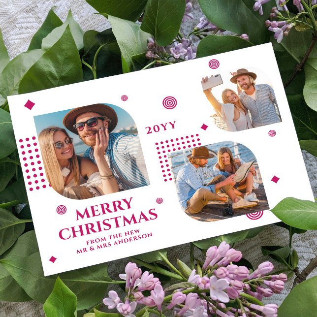 Merry Christmas Mr & Mrs 3 Photo Collage Modern (Creator Uploaded)