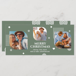 Merry Christmas Mr & Mrs 3 Photo Collage Modern
