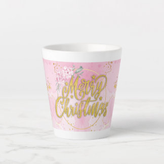 Merry Christmas Mug - Gold & Pink Design