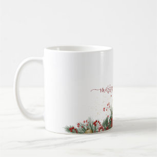 Merry Christmas Mug With Floral Border