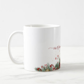 Merry Christmas Mug With Floral Border