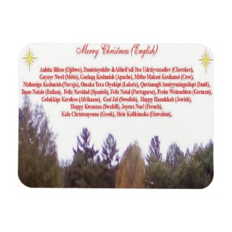 Merry Christmas Multi Language Flexible Photo  Magnet
