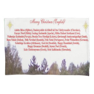 Merry Christmas Multi Language Pillowcase