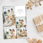 Merry Christmas Multi Photo Collage Custom Message Holiday Card<br><div class="desc">Minimalist Merry Christmas Multi 5 Full Bleed Photo Collage Holiday Card with Your Custom Message on Back</div>