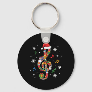 Merry Christmas Musical Note Music Lover Kids Musi Keychain