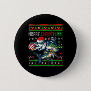 Merry Christmas Musky Santa Musky Xmas Costume Fis 2 Inch Round Button