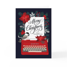 Merry Christmas My Mom with Vintage Typewriter 