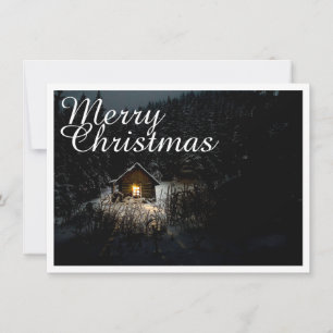 Merry Christmas Mystic Cabin Deep Woods