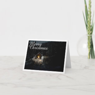 Merry Christmas Mystic Cabin Deep Woods Card