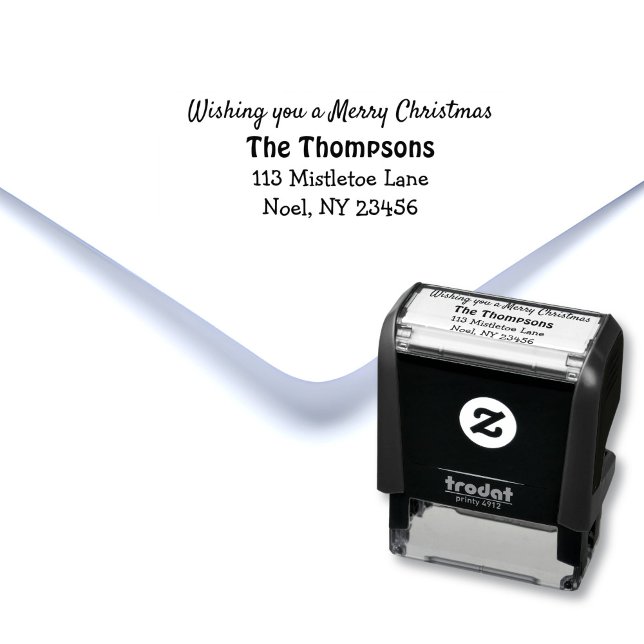 Merry Christmas Name and Address Seasonal Self-inking Stamp (Creator Uploaded)