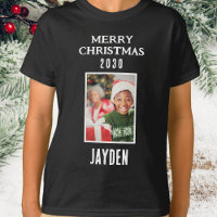 Merry Christmas Name And Photo Boys Black