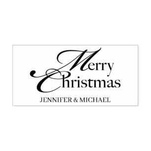 Merry Christmas name basic Rubber Stamp
