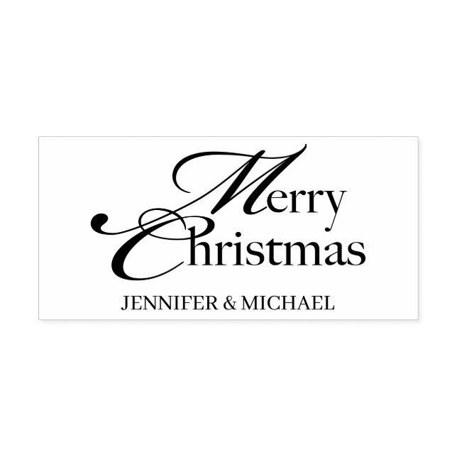 Merry Christmas name basic Rubber Stamp (Imprint)