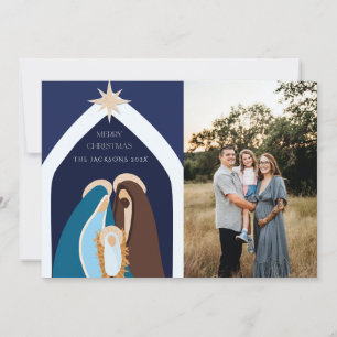 Merry Christmas Nativity Design Holiday Card